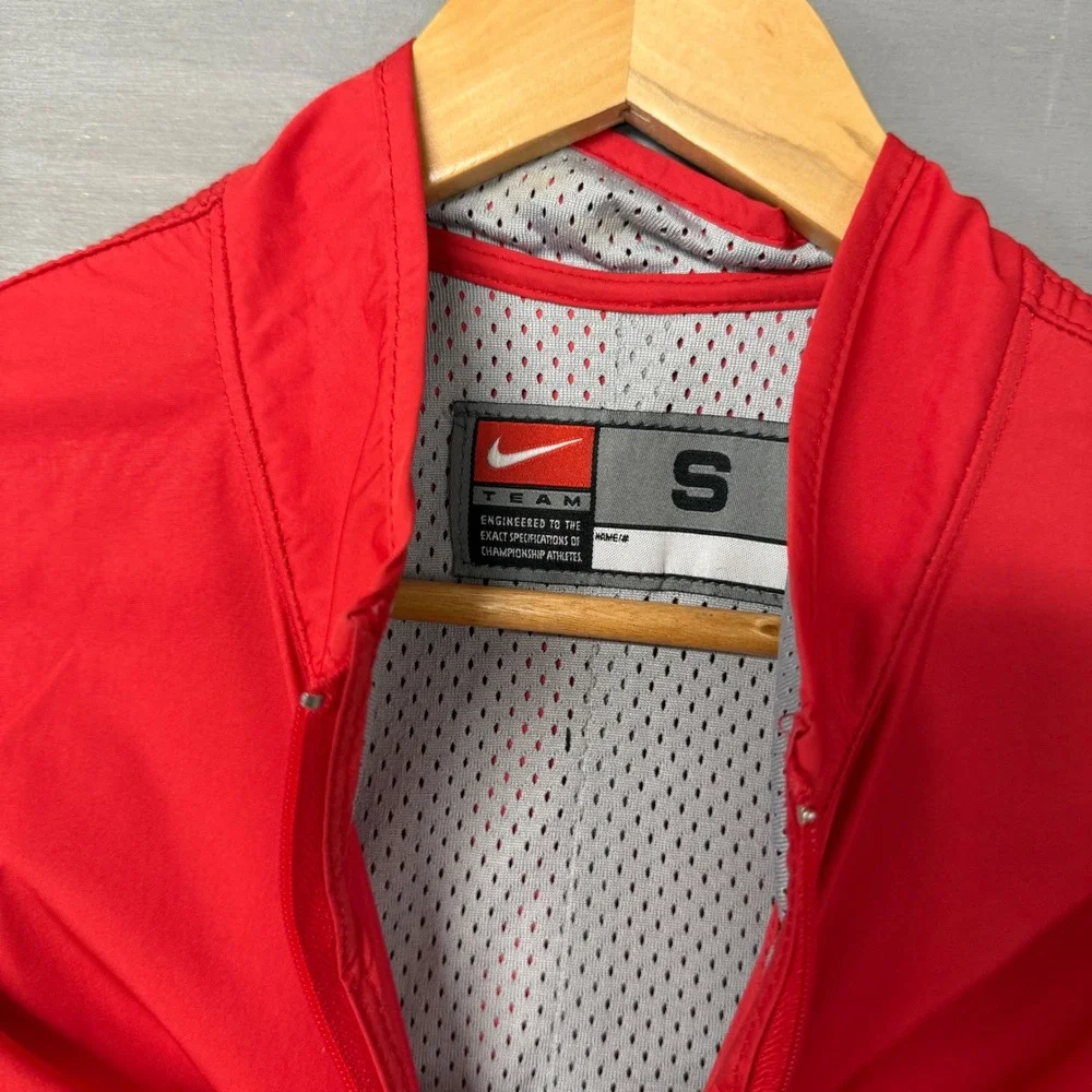 Nike Ohio State Windbreaker Red Quarter Zip Pullover Small